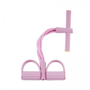 Еластично седнете издърпайте въже за корем на корема, 4-тръба еластично седнете издърпайте въже с крак педал фитнес разтягане за отслабване Йога оборудване